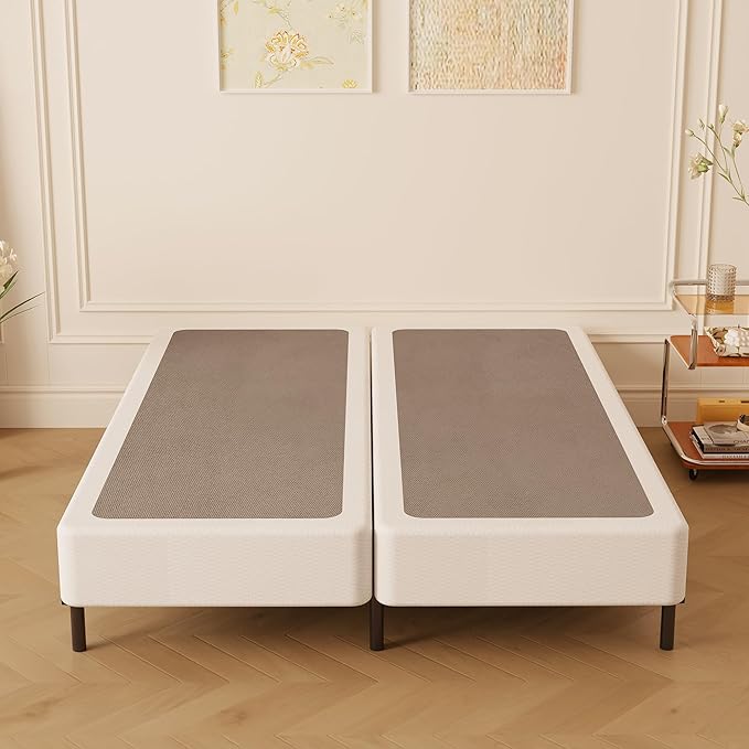 Split California King Box Spring 5 Inch, Easy Assembly Bed Foundation, Heavy Duty Low Profile Metal Box Spring with Fabric Cover, Noise Free