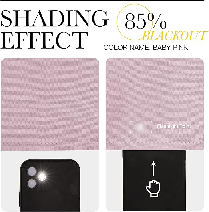 NICETOWN Baby Pink Curtains 110 inches Long, Grommet Thermal Insulated Room Darkening Curtains Privacy Window Treatments Sound Reducing for Bedroom/Living Room, W66 x L110, 2 Panels