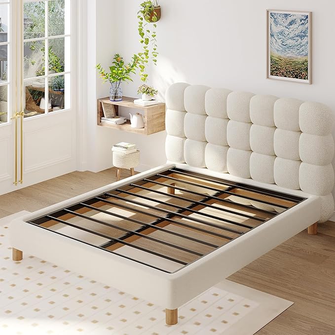 Full Size Box Spring Bed Base 2 Inch, Low Profile Metal Boxspring Full Size Bunkie Board 2 Inch, 3000 Lbs Max Weight Capacity Mattress Foundation, Noise-Free, Easy Assembly