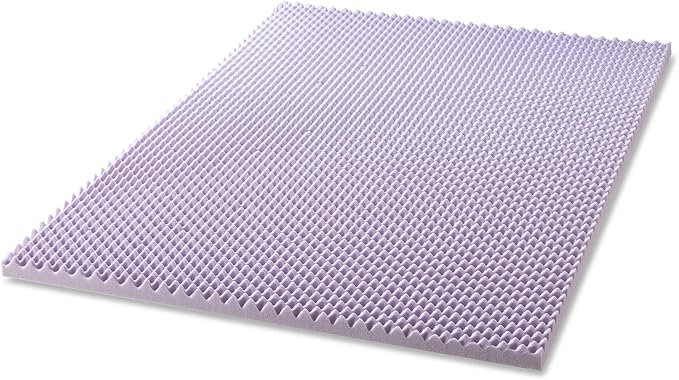 Best Price Mattress 2 Inch Egg Crate Memory Foam Mattress Topper with Soothing Lavender Infusion, CertiPUR-US Certified, Dorm Essentials, Queen