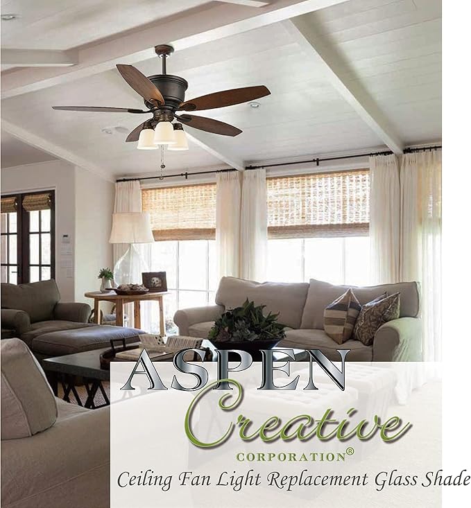 Aspen Creative 23127-4 Contemporary Clear Ceiling Fan Replacement Glass Shade, 2-1/8" Fitter, 4-5/8" Diameter x 4-1/2" Height, Clear, 4 Pack