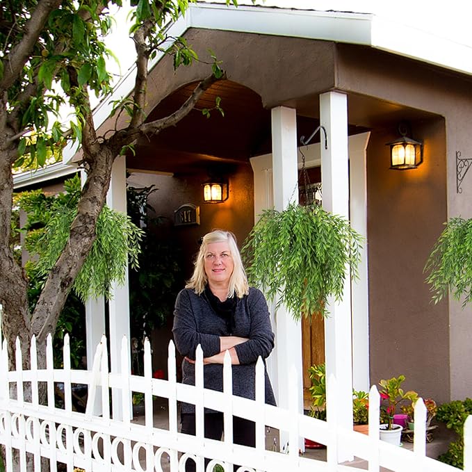 RECUTMS Artificial Weeping Willow 6Pcs,Plastic Leaves Twig Plants Greenery Fake Hanging Ivy Garland UV Resistant for Indoor Outdoor Home Garden Wall Baskets Wedding Party Table Planter Filler Decor