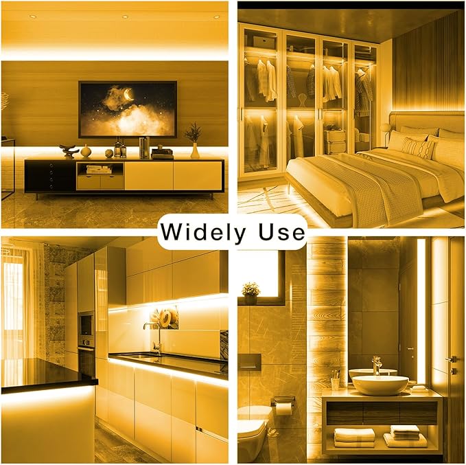 DAYBETTER COB Led Strip Light, Led Light Strips with Remote and App, 16.4 ft 3000K Dimmable Warm White Led COB Light Strip, Indoor COB Led Lights for Bedroom, TV, Mirror, Ceiling, Cabinet, Closet