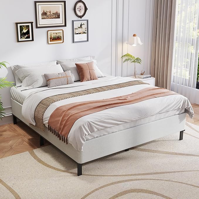 Full Box Spring, 9 Inch Metal Full Size Box Spring Only, Heavy Duty Metal Frame Mattress Foundation Support for 3000lbs, Easy Assembly, Noise Free, Non Slip