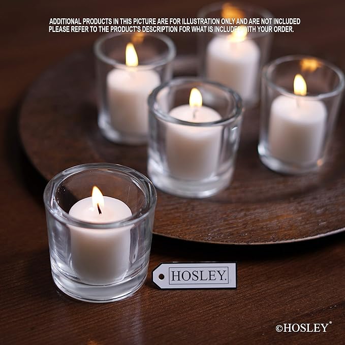 Hosley Unscented White Votive Candles, 72-Pack – Clean-Burning, Long-Lasting 10-12 Hour Burn – Ideal for Weddings, Home Décor, Spa, Events – Bulk Value for Versatile Use