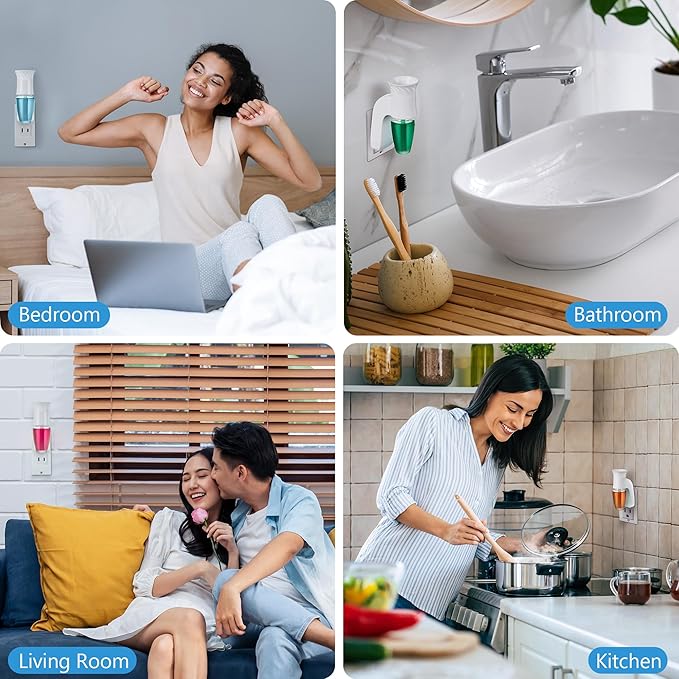 2 Pack Wall Fragrance Plug in Compatible with Bath and Body Works WallFlower Fragrances, ETL Certified, Rotatable, Precise Scent Control Fragrance Diffuser Plug for Home, Office (White)