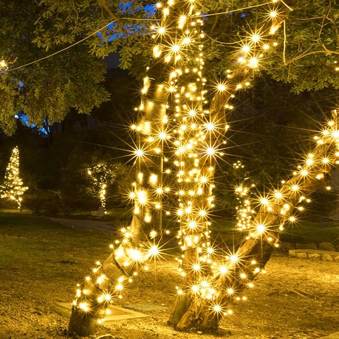 Wintergreen Lighting 50 Count LED Warm White Christmas Lights, 17 ft Green Wire Indoor/Outdoor Commercial Grade 5mm Wide Angle Mini String
