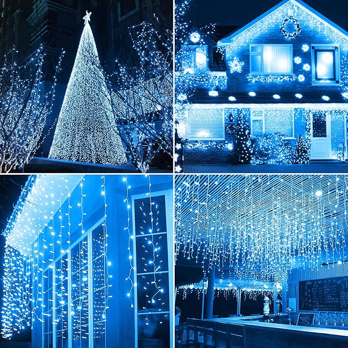 Battery Operated String Lights with Remote Timer - Waterproof, 8 Modes, Indoor/Outdoor Decorations (Blue, 16.4ft)