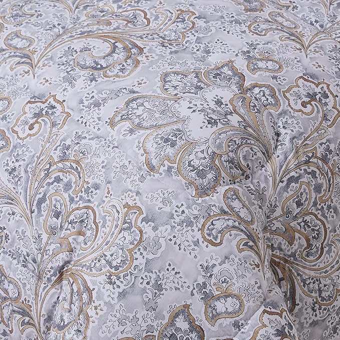Paisley Comforter Set King Size with Sheets Bed in a Bag β Deep Pocket Fitted Sheet with Elastic Corners, Cozy Comforter, Pillowcases & Shams β Soft Microfiber All Season Bedding β Machine Washable