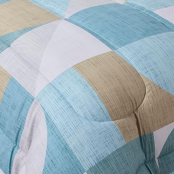 Geometric Comforter Set Queen with Sheets Bed in a Bag β Deep Pocket Fitted Sheet with Elastic Corners, Cozy Comforter, Pillowcases & Shams β Soft Microfiber All Season Bedding β Machine Washable
