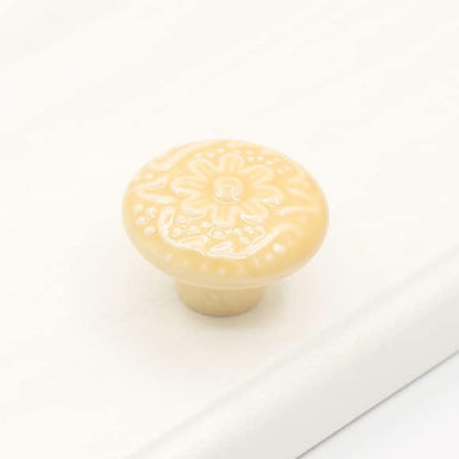 HUAMULAN 15 PCS Cabinet Knobs Glossy Ceramic Dresser Mushroom Table Drawer Cupboard Pull Furniture DIY Wardrobe Solid Color Vintage Handle,with 3 Size Mounting Screws