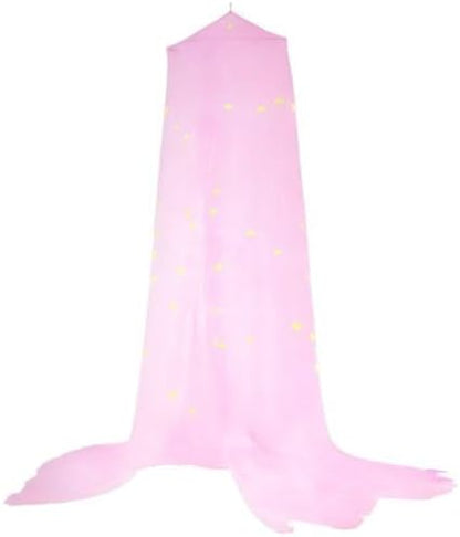 BCBYou Baby, Kids & Adult Mosquito Net Canopy with Glow in Dark Stars, for Crib, Kids, Girls or Full Size Bed (Pink)
