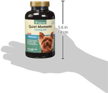 NaturVet Quiet Moments Calming Aid Dog Supplement, Helps Promote Relaxation, Reduce Stress, Storm Anxiety, Motion Sickness for Dogs (Quiet Moments Melatonin, 60 Soft Chews)-Mewly Pet