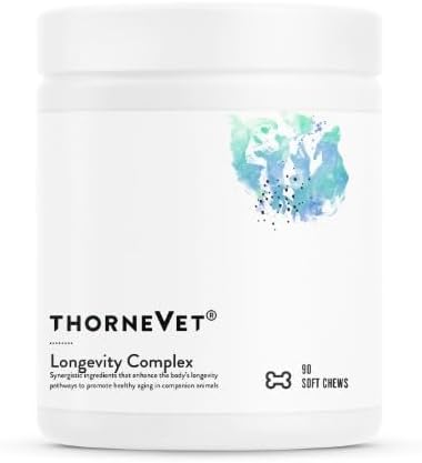 ThorneVet Longevity Supplement for Dogs & Cats - Chewable Formula to Support Healthy Aging, Inflammation Balance, and Cellular Vitality – 90 Soft Chews-Mewly Pet