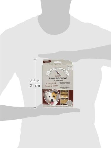 Tartar Shield Soft Rawhide Chews | Safe Dental Treats for Small Dogs | Vet VOHC Approved | Daily Bone Cleans Teeth & Gums Fresh Breath Oral Health Support | USA Made | (Small Dogs / 12 Count)-Mewly Pet