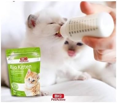 Bio Pet Active Kitten Milk Replacer - Easy-to-Digest Milk Powder with Vitamins, Minerals and Taurine for Kittens and Mothers, 7.05 oz-Mewly Pet