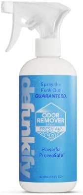 Odor Remover Spray, 16oz (2-Pack). 'Fresh Air' Essential Oil Odor Eliminator for Strong Odors on Fabric, Shoes, Activewear. 'ProvenSafe' Deodorizer for Pets, Kids & Sensitive Gear w/Ionic Silver-Mewly Pet