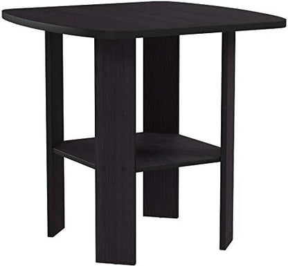 Furinno Simple Design End Table, 2-Pack, Dark Walnut