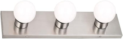 Design House 519280 Contemporary 3-Light Indoor Vanity Light Dimmable for Bathroom Bedroom Vanity Makeup, Satin Nickel