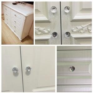 10 Pcs 30mm Silver Plated Base Diamond Shape Crystal Glass Cabinet Knob Drawer Knob Pull Handle Used for Kitchen, Dresser, Door, Cupboard (Amber)