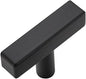 1 Pack Black Cabinet Knobs - Sqaure Bar Cabinet Pulls Matte Black Knobs for Kitchen Drawer Stainless Steel Dresser Pulls for Kitchen Hardware 2in Length Single Hole