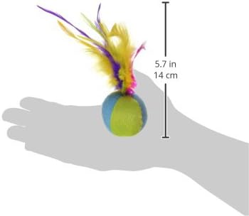 SmartyKat (2 Count) Flutter Balls Feather Cat Toys - Multi Color, 2 Count-Mewly Pet