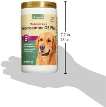 NaturVet Glucosamine DS Plus Level 2 Moderate Care Joint Support Supplement for Dogs and Cats, Chewable Tablets Time Release, Made in The USA, 240 Count-Mewly Pet
