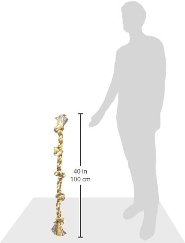 Mammoth Flossy Chews Multi Color 5 Knot Rope Tug – Premium Cotton-Poly Tug Toy for Dogs – Interactive Dog Rope Toy – Tug Dog Chew Toy for Big Dogs - X-Large, 36”-Mewly Pet