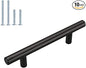 homdiy Black Drawer Pulls Cabinet Handles 10Pack - HD201BK Cabinet Door Handles 4-1/2 in Hole Centers Cabinet Hardware Modern Cabinet Pulls for Kitchen Cabintes