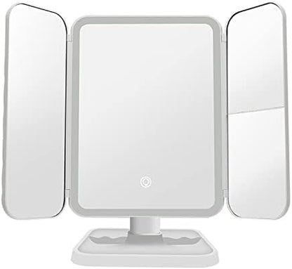 Vanity Mirror Pro, Trifold Led Makeup Mirror, Aristoparis Makeup Mirror, Glisera Makeup Mirrors, Glisera Smart Mirror with Lights,LED Trifold Vanity (White)