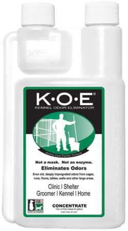 Odorcide, Thornell KOE Kennel Odor Eliminator Concentrate, Great for Cages, Runs, Floors & More, Pet Odor Eliminator for Home & Kennel w/Safe, Non-Enzymatic Formula, 16 oz, White – Not A Spray Bottle-Mewly Pet