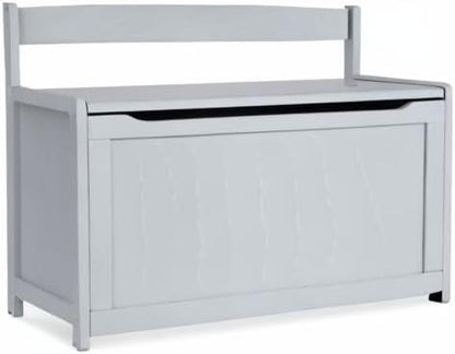 Melissa & Doug Toy Chest, Wooden Toy Storage Box with Safety-Hinged Lid, Kids Toys Storage Organizer for Playroom, Bedroom, & Montessori Classroom Furniture for Boys & Girls Ages 3+, Gray