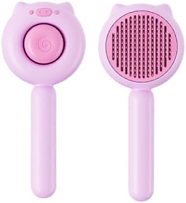 Cat Brush for Short or Long Haired Cats Dogs Rabbits, Cute Dog Brush with Release Button for Massage and Removes Loose Fur-Mewly Pet