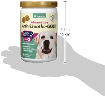 NaturVet ArthriSoothe-Gold Level 3 Advanced Joint Care for Dogs – Soft Chew Dog Supplement with Glucosamine, MSM, Chondroitin & Hyaluronic Acid – Wheat-Free Pet Supplements – 180 Ct.-Mewly Pet
