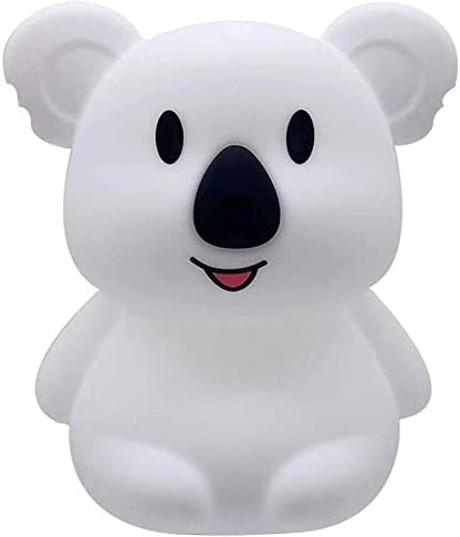 Animal-Shaped Night Light, Rechargeable LED Soft Silicone (BPA Free) Bedside Lamp for Children/Adults, Adjustable Brightness and 9 Colors by Touch Control & Remote Control (Big Koala)