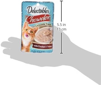 Hartz Delectables Chowder Lickable Wet Cat Treats for Kitten, Adult & Senior Cats, Chicken & Tuna, 1.4 Ounce (Pack of 12)-Mewly Pet