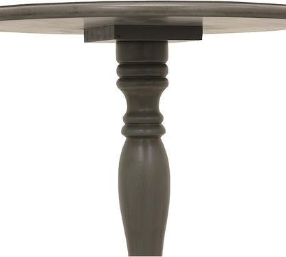 Decor Therapy Simplify Round Pedestal Accent Side Table, Chic & Compact MDF Furniture for Traditional Stylish Spaces - Black - (15" x 15" x 24")