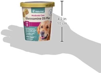 NaturVet – Glucosamine DS Plus - Level 2 Moderate Care – Supports Healthy Hip & Joint Function – Enhanced with Glucosamine, MSM & Chondroitin – for Dogs & Cats–70 Soft Chews-Mewly Pet