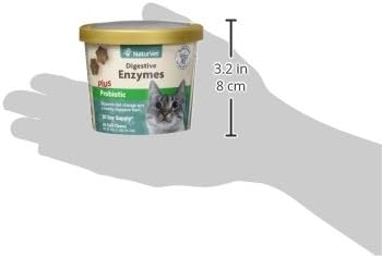 NaturVet – Digestive Enzymes for Cats Plus Probiotics – 60 Soft Chews – Helps Support Diet Change & A Healthy Digestive Tract – Aids in The Absorption of Vitamins & Minerals – 30 Day Supply-Mewly Pet
