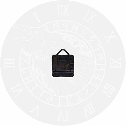 Geek Alerts Cawing Black Crow with Roman Numerals Silent Wall Clock 12inch Viking Odin Raven with Scandinavian Runes Battery Operated Quartz Watch