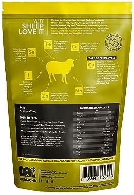 Redmond All Natural Sheep Mineral Supplement - Essential Trace Minerals for Overall Health and Growth Support - 5 lbs-Mewly Pet