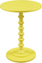 Convenience Concepts Palm Beach Spindle 17.75" Traditional Round End Living Room, Turned Solid Wood Side, Classic Display Pedestal Table, Yellow