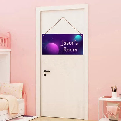 Personalized Planets Sign Fantasy Aerospace Themed For Kids Room Door Decor,Custom Name Universe Wall Art Decor Decorative Plate for Nursery Girls Room Boys Bedroom