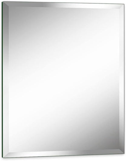 28"x36" Frameless Rectangle Wall Mirror with 1 inch Beveled Edge for Bathroom Vanity
