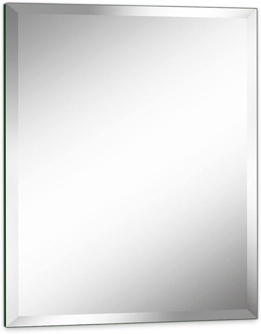 28"x36" Frameless Rectangle Wall Mirror with 1 inch Beveled Edge for Bathroom Vanity