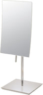 Aptations Rectangular Standing Mirror (5" x 8") - 3X Magnification | Portable Vanity Mirror with Handle for Flexibility | Decorative Makeup Mirror for Bedroom & Bathroom (Brushed Nickel)