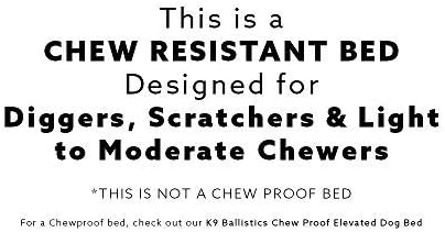 K9 Ballistics Tough Ripstop Orthopedic Rectangle Dog Bed Removable Washable Cover, Solid Orthopedic Foam for X-Large Dogs 54"x38", Obsidian Black-Mewly Pet