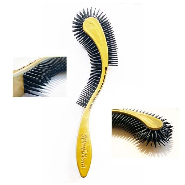 (Gold) Designed for Comfort,Created for Results. This innovative brush features multi-contour bristles that gently adapt to your cats body providing a stress-free brushing experience.-Mewly Pet