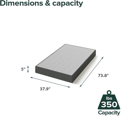 ZINUS 5 Inch Twin WonderBox(TM) Smart Box Spring, Quick Assembly Mattress Foundation, Durable Metal Frame, Grey