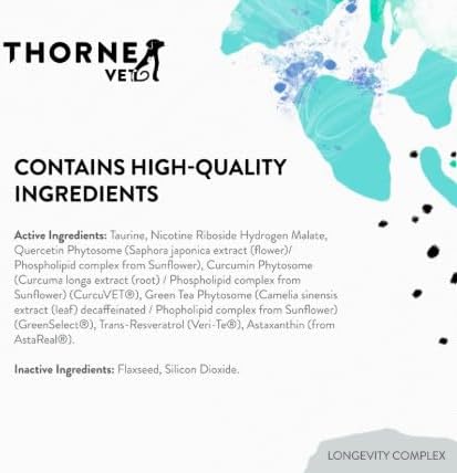 ThorneVet Longevity Supplement for Dogs & Cats - Chewable Formula to Support Healthy Aging, Inflammation Balance, and Cellular Vitality – 90 Soft Chews-Mewly Pet